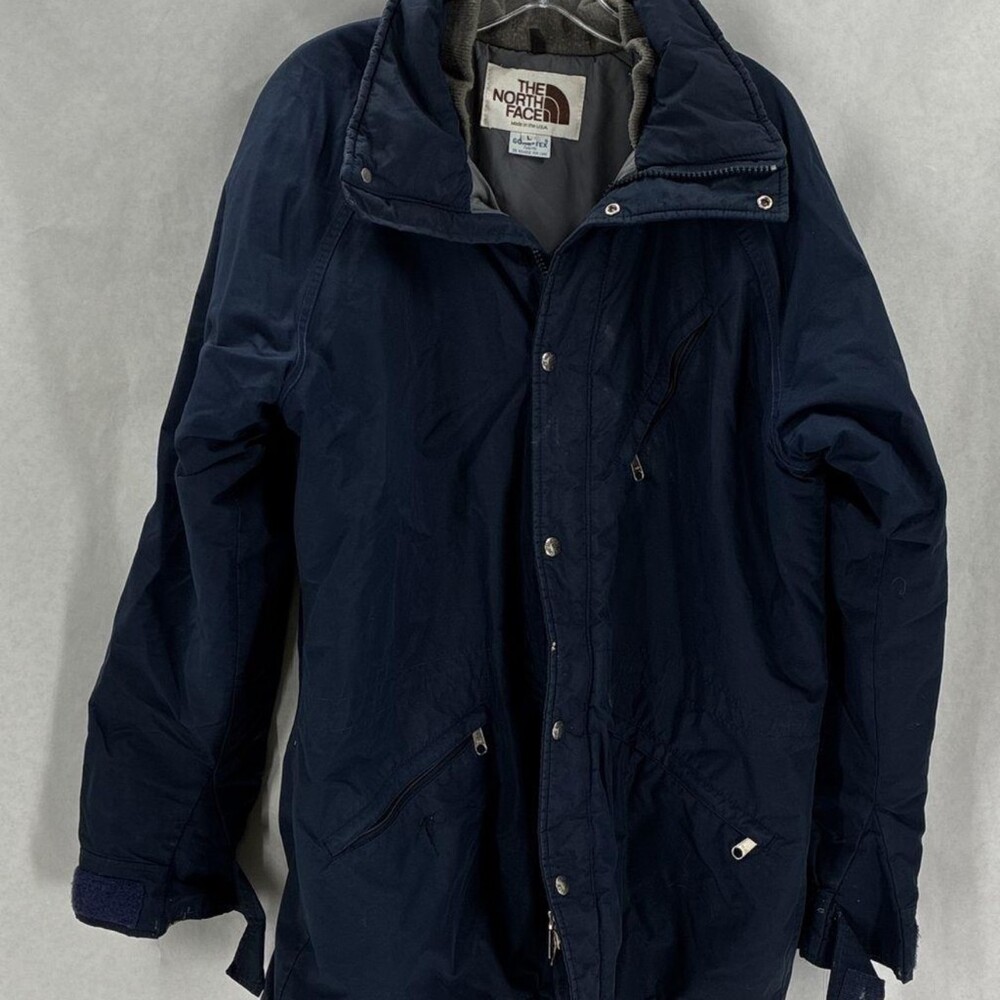 VTG 1980s The North Face Gore-Tex Mountain Parka Jacket Navy Blue Men's Large